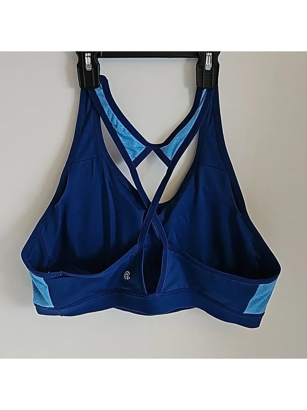 Sport Bra Champion workout top atletic high impact wire free blue Criss-cross